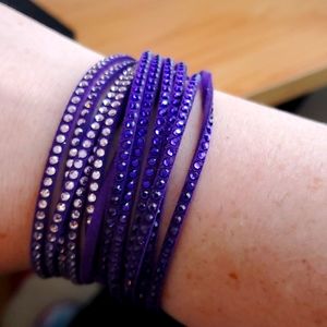 Swarovski purple ombre suede bracelet